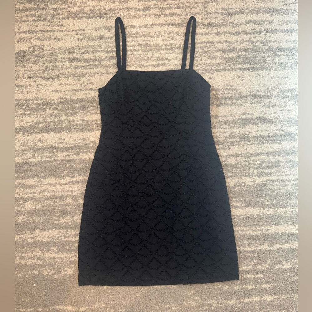 Urban Outfitters Black Eyelet Mini Dress
